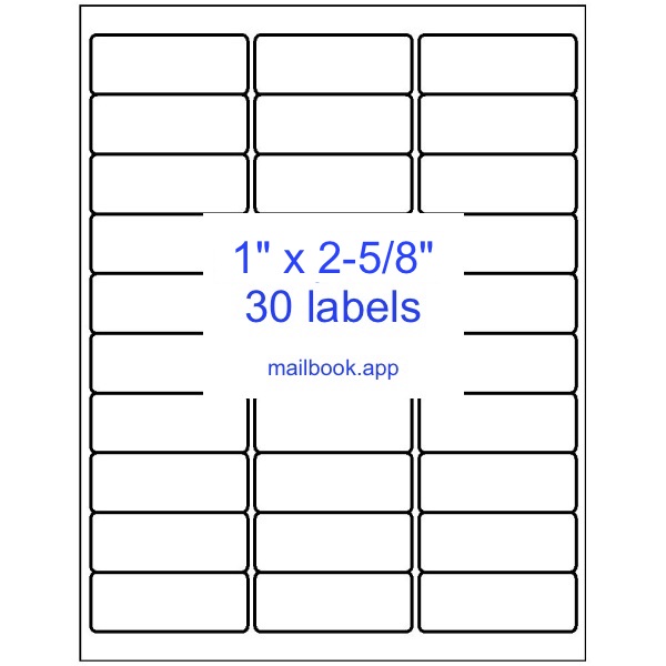 Avery® 5160 - 30 labels per sheet template