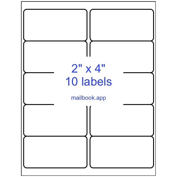 Avery® 5163 - 10 labels per sheet template