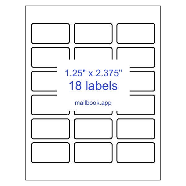 Avery 6871 - 18 labels per sheet template